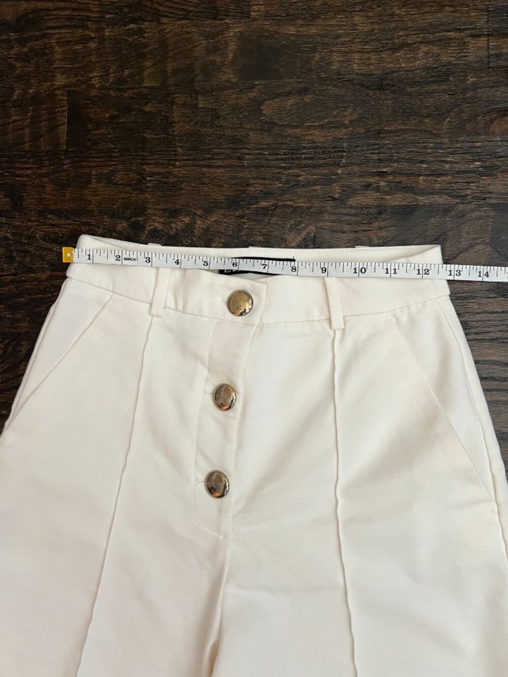 Zara Cream High Waist Shorts - Picture 5 of 6